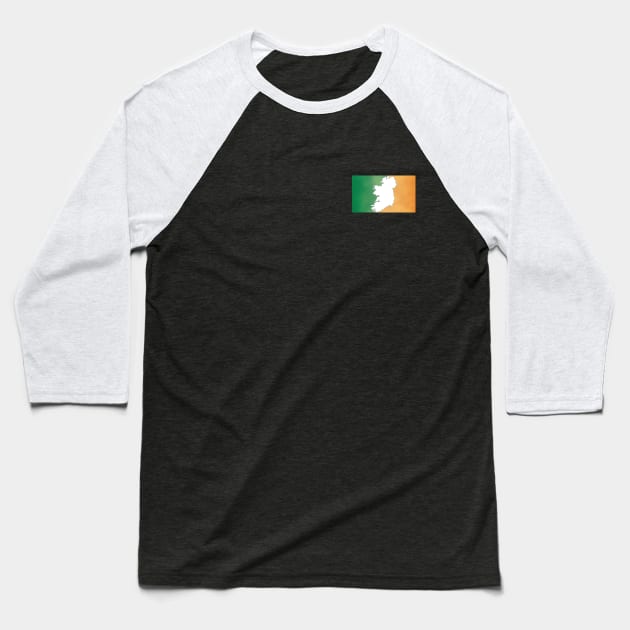 Ireland map in Irish flag colors distressed style Baseball T-Shirt by Finji